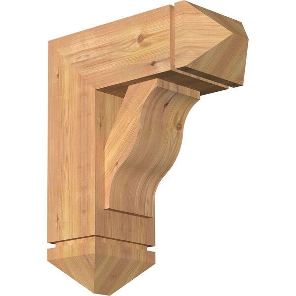 Ekena Millwork Funston Arts and Crafts Smooth Bracket w/ Offset Brace, Western Red Cedar, 7 1/2"W x 18"D x 22"H BKT0806X18X22FST03SWR - main
